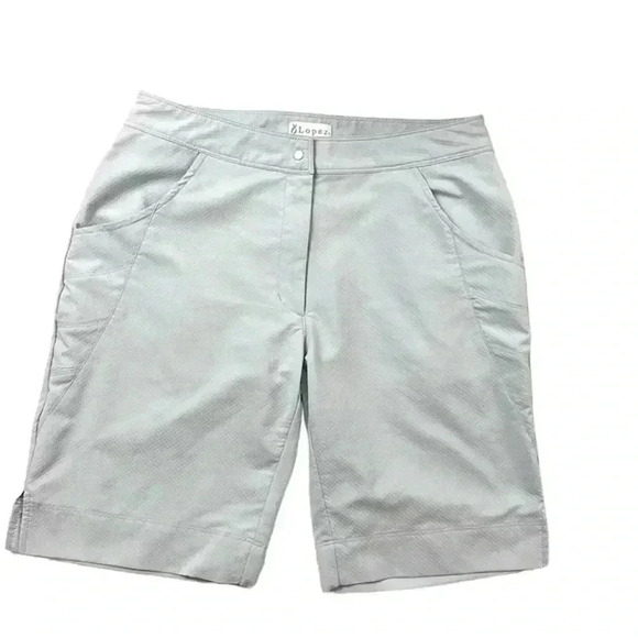 Nancy Lopez Gray Lightweight Moisture Wicking V-Cut Golf Athletic Shorts Size 10 - Picture 1 of 15